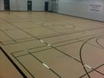 VCT vinyl gym floor with volley ball badminton and a main basket ball court surrey